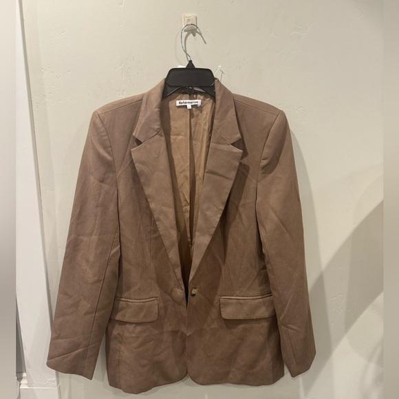 Reformation Classic Slim Blazer in Mushroom SZ Large New no 🏷️ - Picture 1 of 6